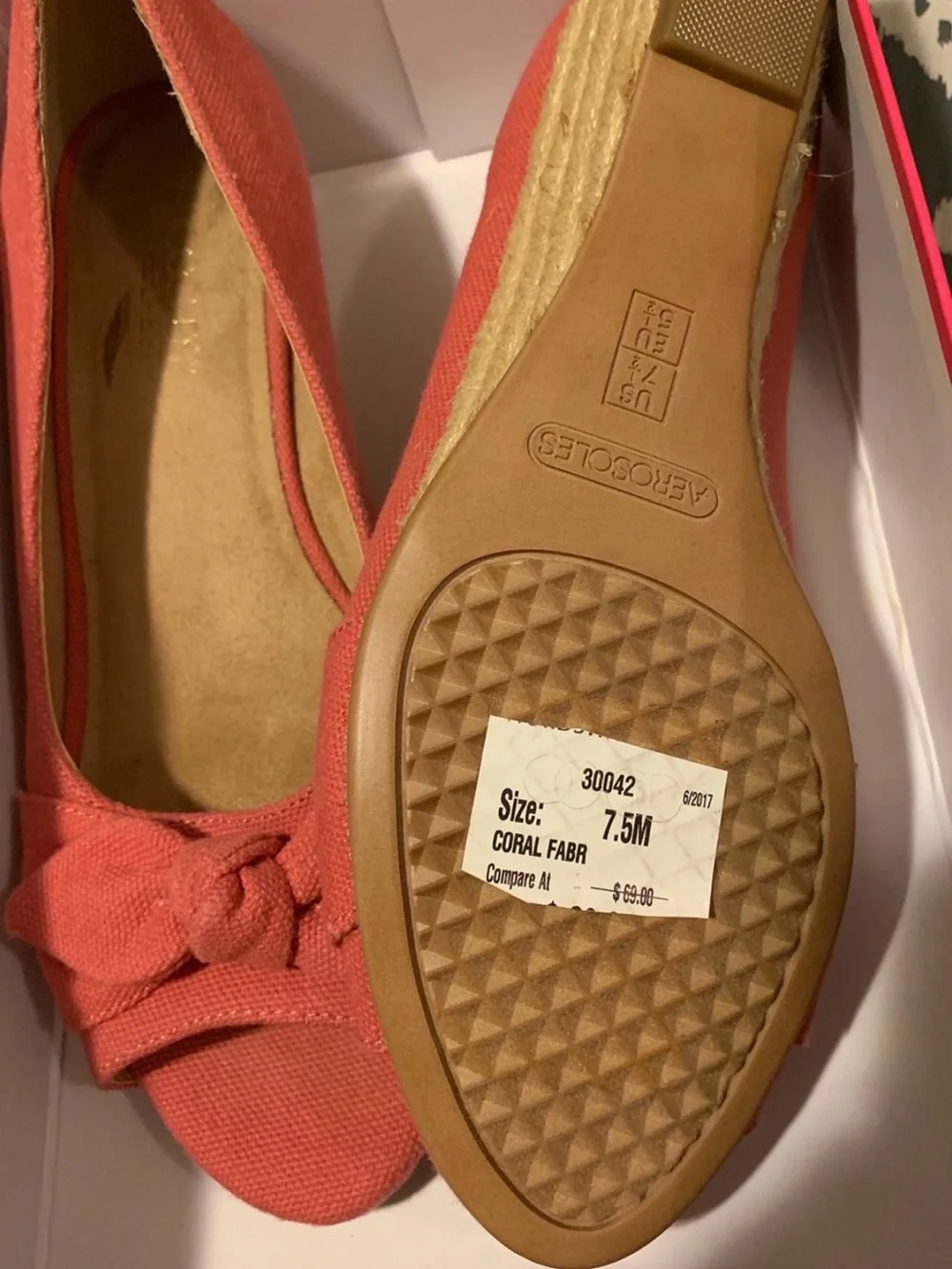 AEROSOLES Coral Canvas Espadrille Ballet Flat with Knot